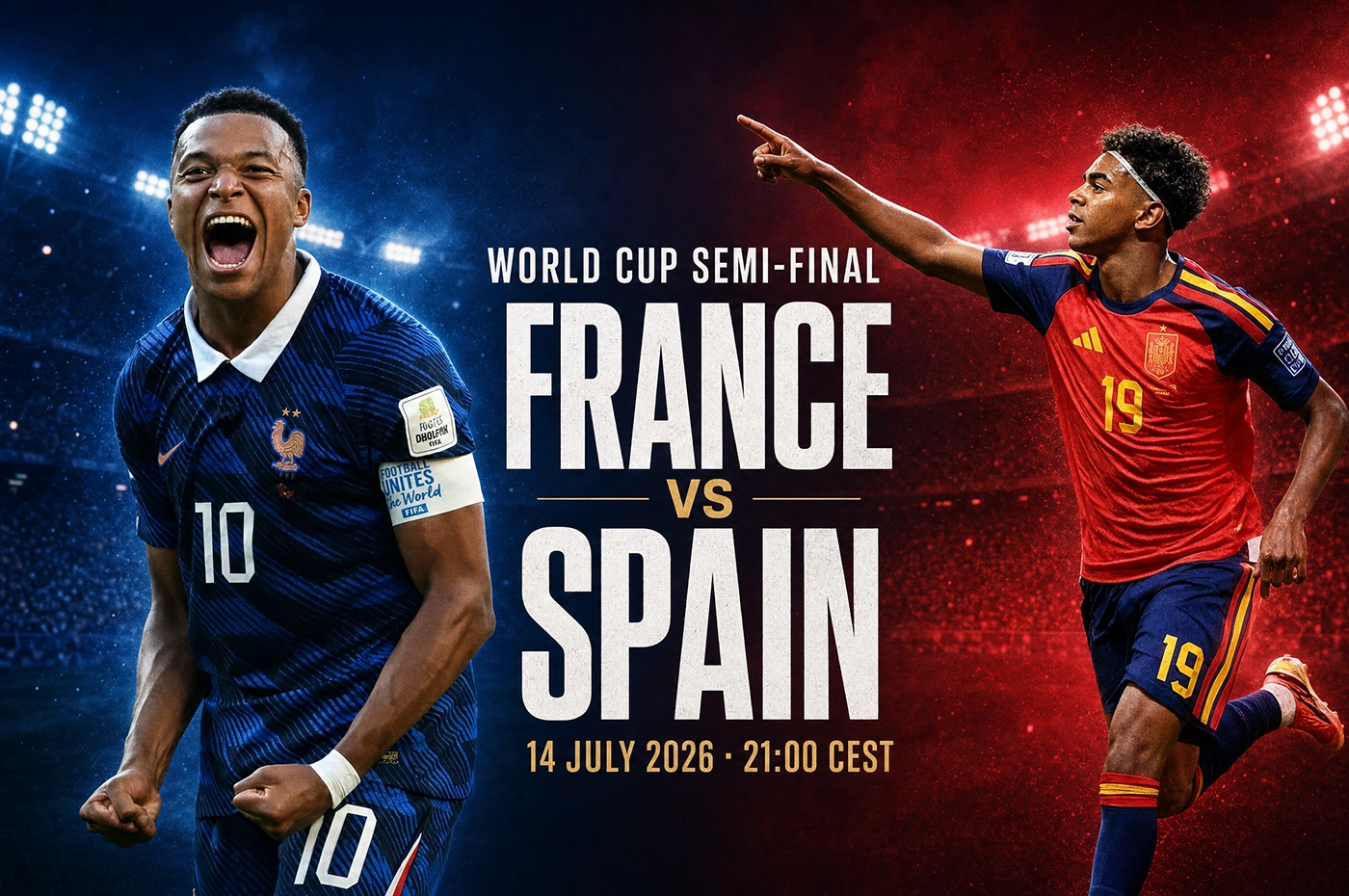 France face Spain in the 2026 World Cup semi-final