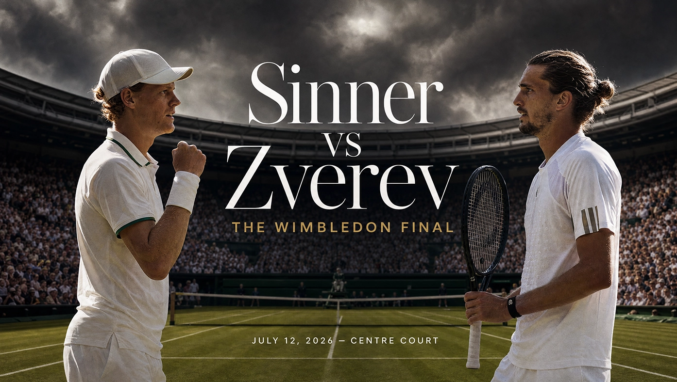 Jannik Sinner and Alexander Zverev — the Wimbledon 2026 men's final on Centre Court
